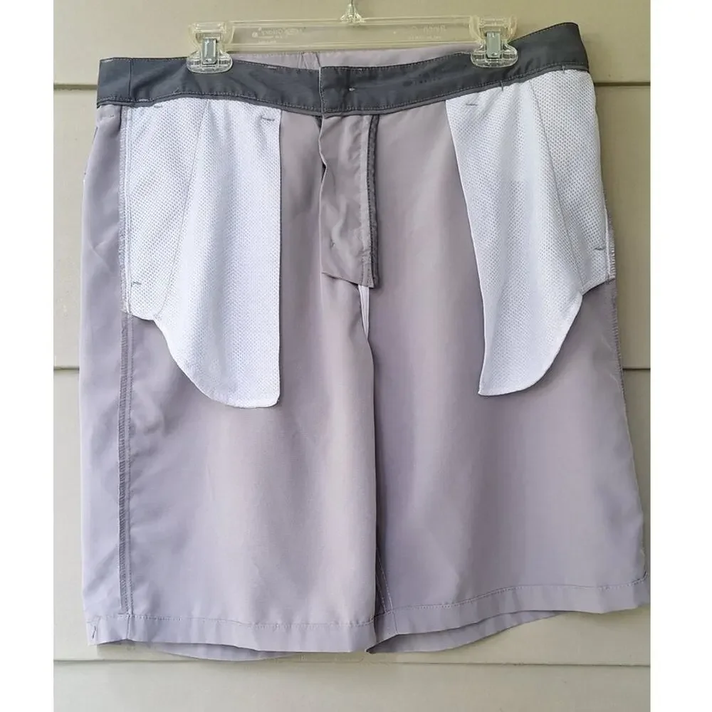 Quiksilver Men's Swim Amphibian Board Shorts Trunks 4 way Stretch Gray Size 34